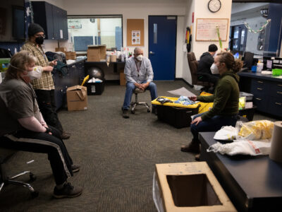 Group conducting a meeting