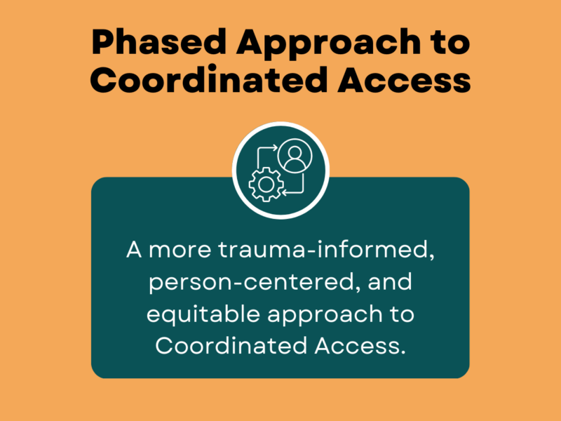Phased Approach to Coordinated Access: A more trauma-informed, person-centered and equitable approach to Coordinated Access