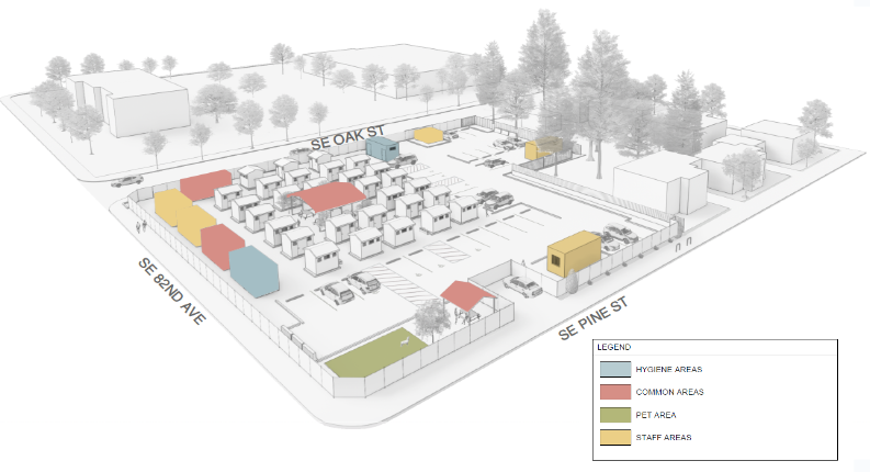 Image rendering layout of the Montavilla Community Shelter.